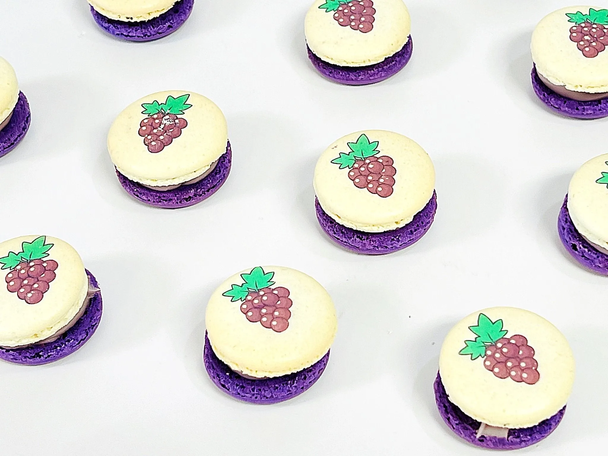 36 Pack Grape Chocolate Ganache French Macarons