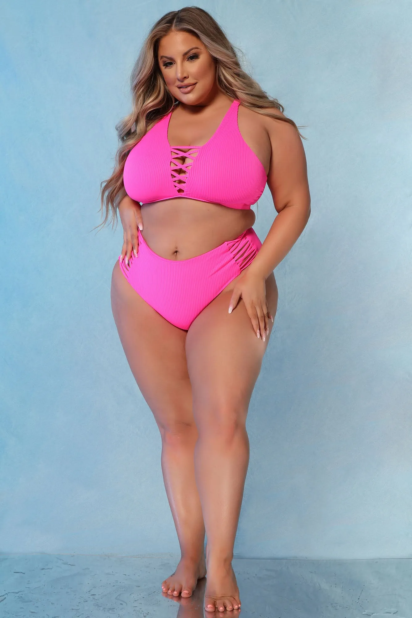 Beach Bound 2 Piece Bikini - Hot Pink