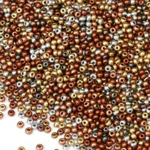 Czech Matte Metallic Mix Rocaille/Seed 11/0 - Pack of 50g