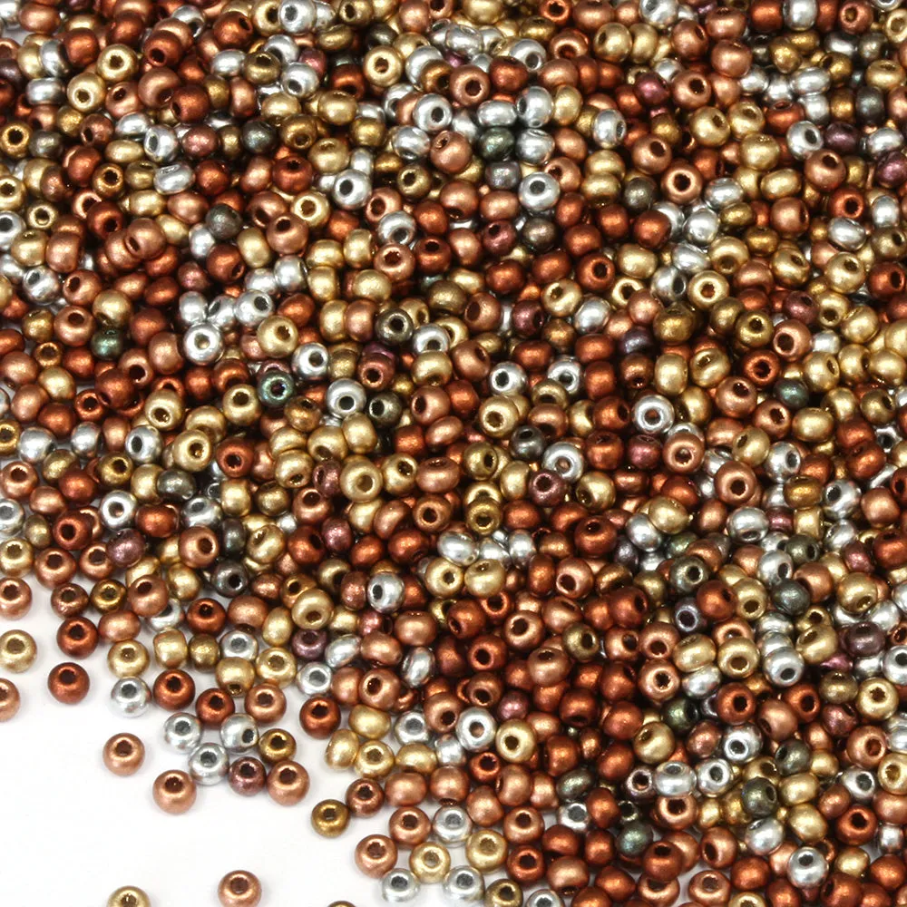 Czech Matte Metallic Mix Rocaille/Seed 11/0 - Pack of 50g
