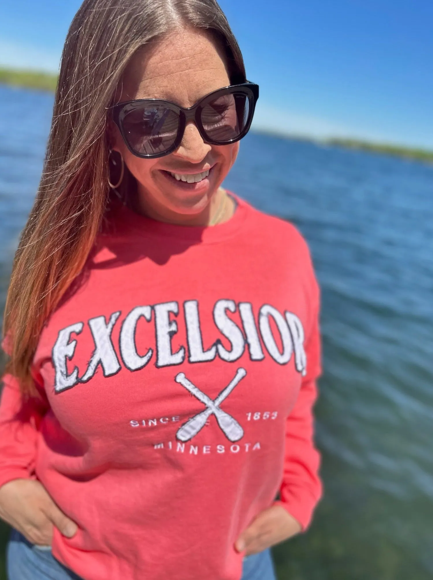 EXCELSIOR Embroidered Crew [SALMON]