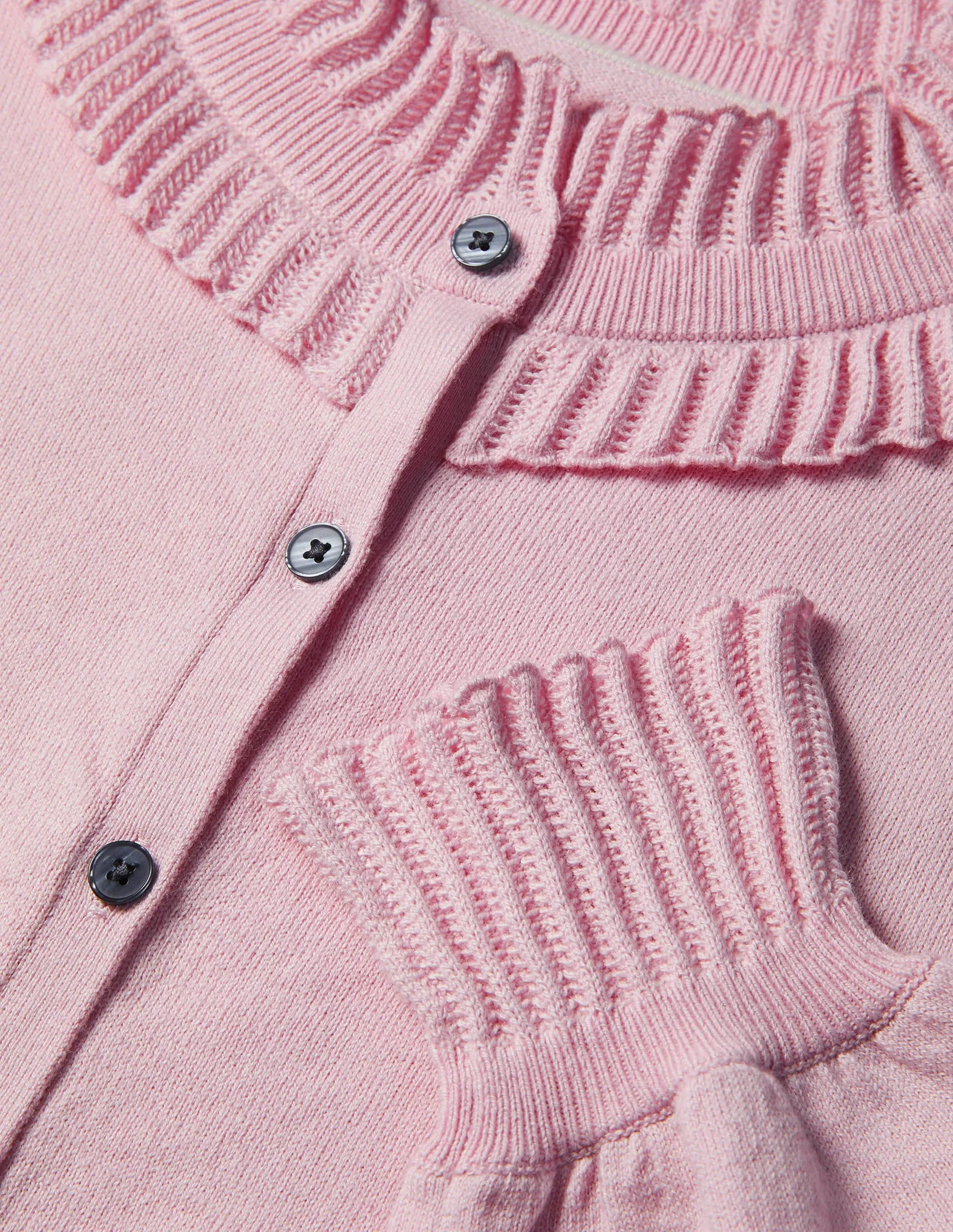Frederica Pointelle Cardigan-Coconut Ice