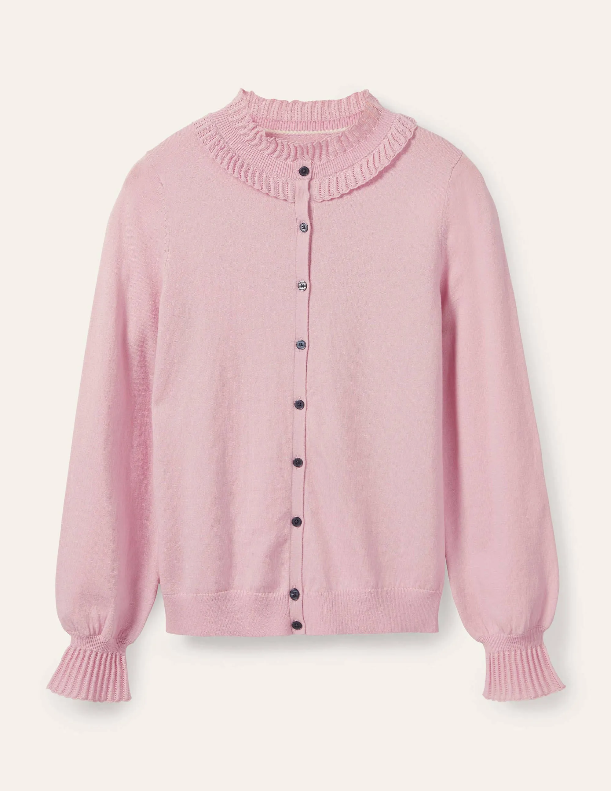 Frederica Pointelle Cardigan-Coconut Ice