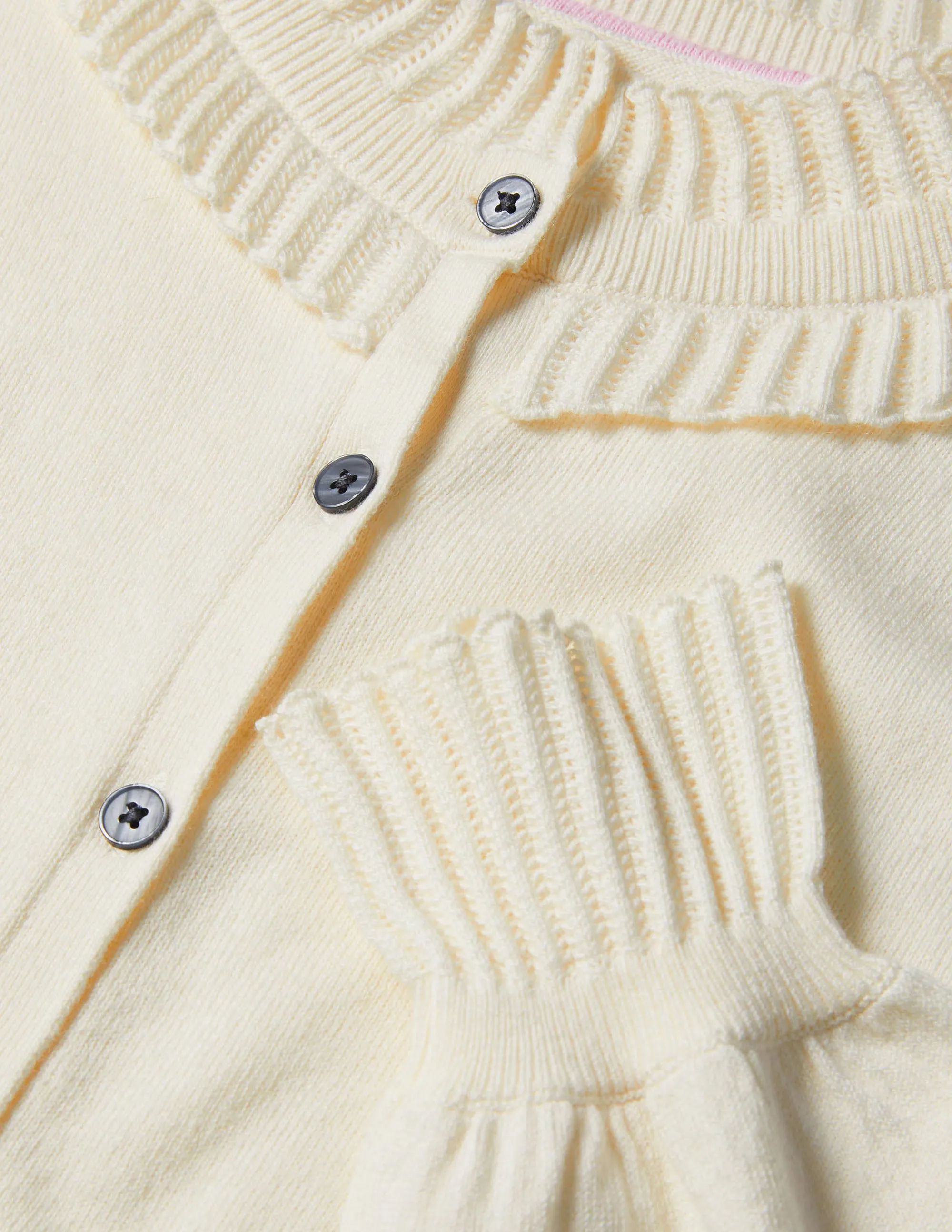 Frederica Pointelle Cardigan-Ivory