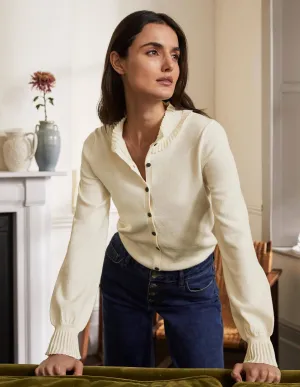 Frederica Pointelle Cardigan-Ivory