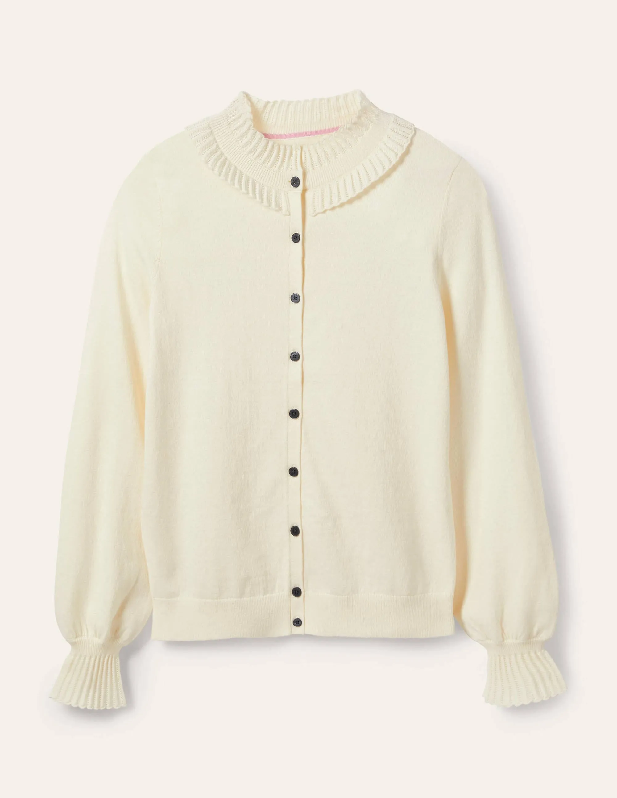 Frederica Pointelle Cardigan-Ivory