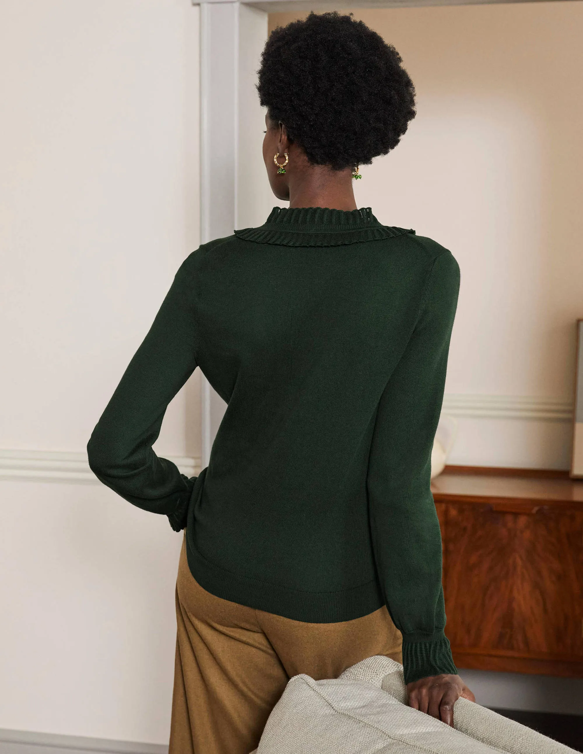 Frederica Pointelle Cardigan-Midnight Garden