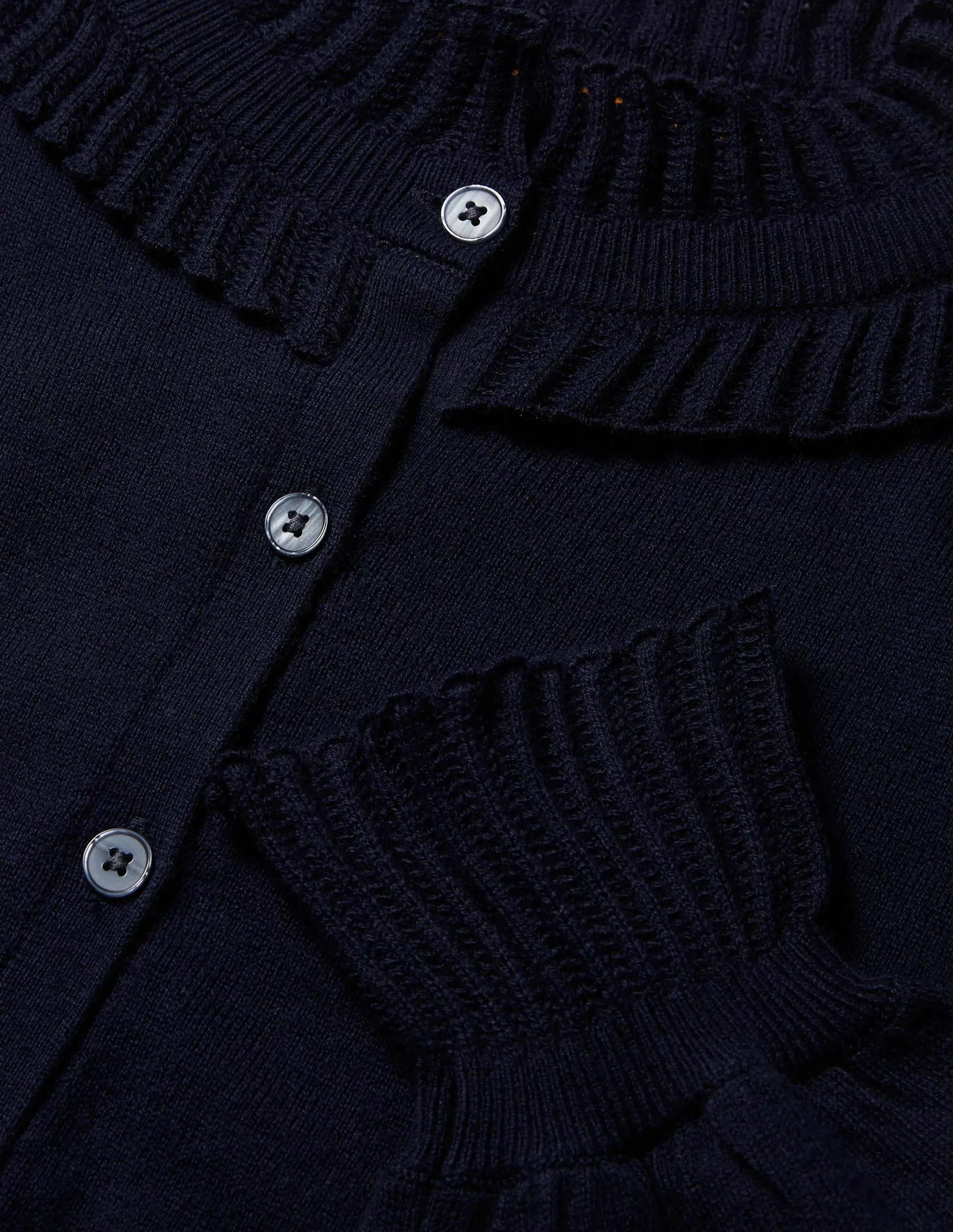 Frederica Pointelle Cardigan-Navy
