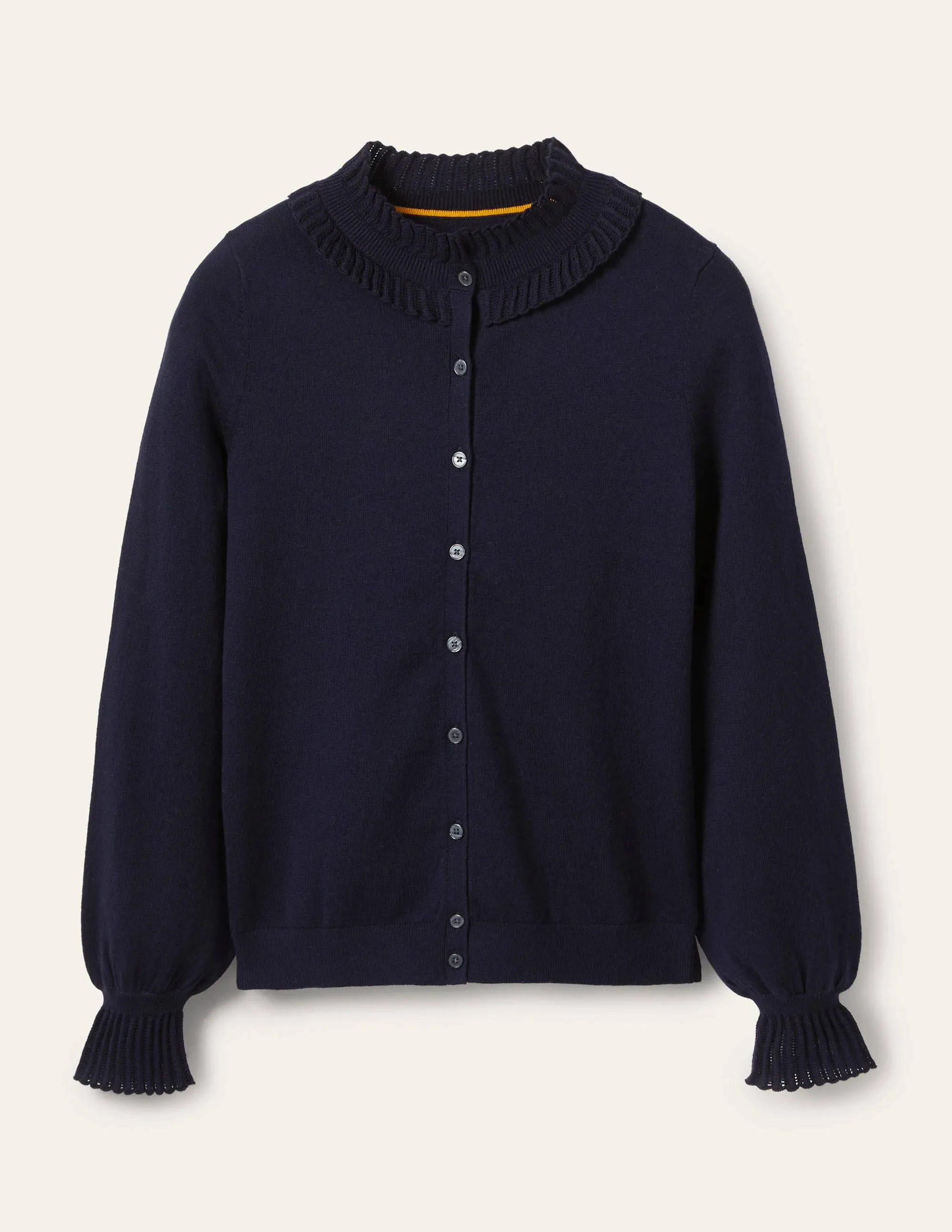 Frederica Pointelle Cardigan-Navy