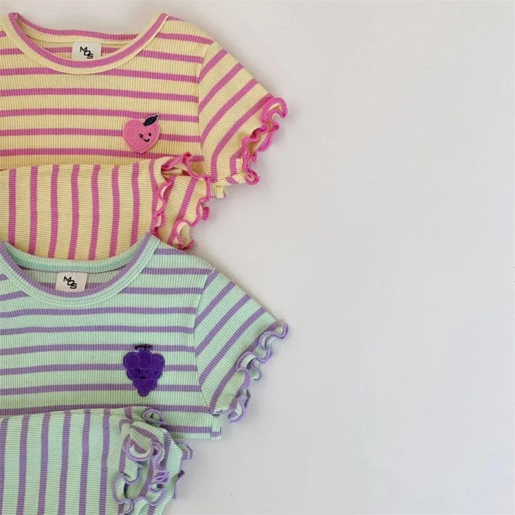 Fruit Stripe Ruffle Baby Summer Set