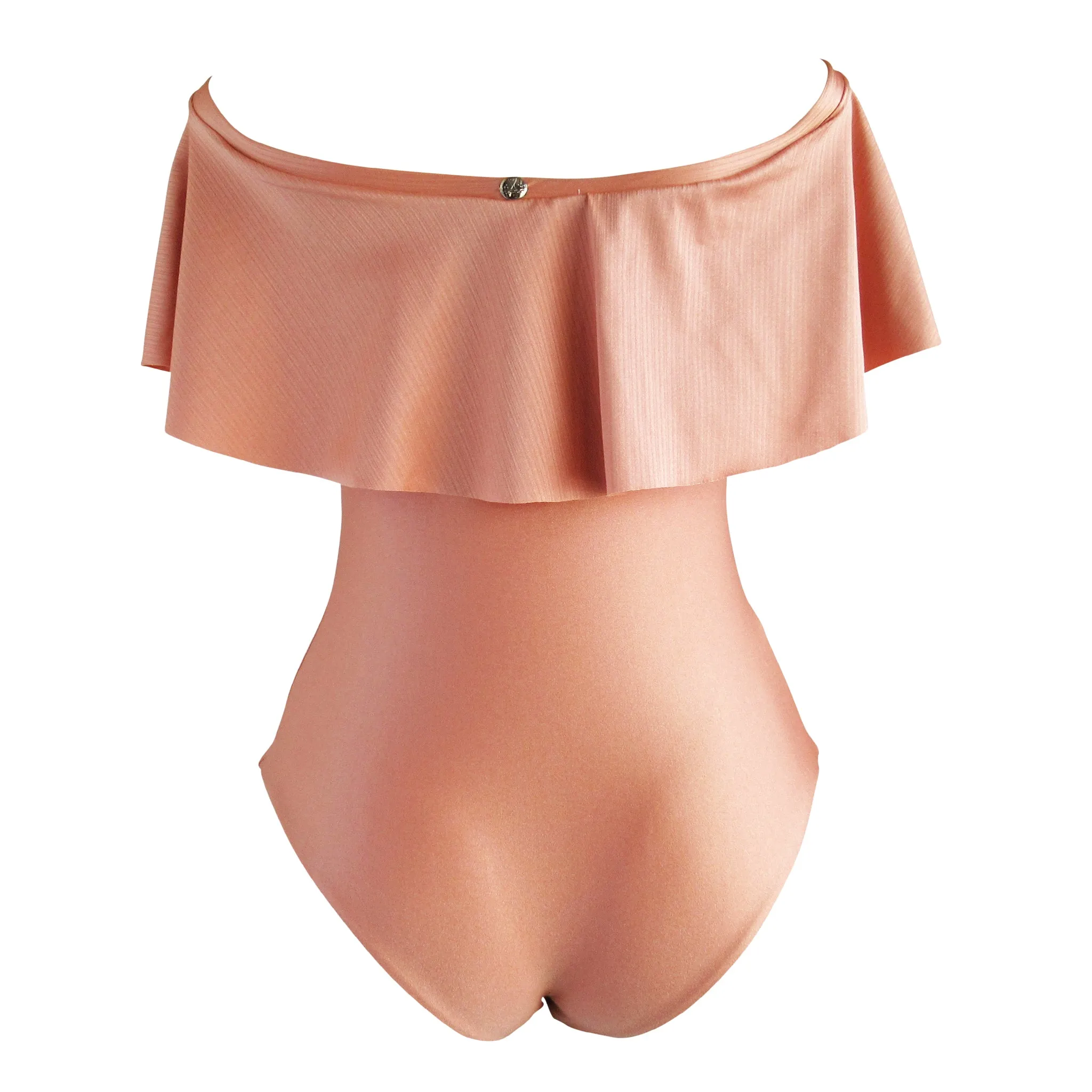 La Sirene Taty Betyn Salmon Off the Shoulder One Piece