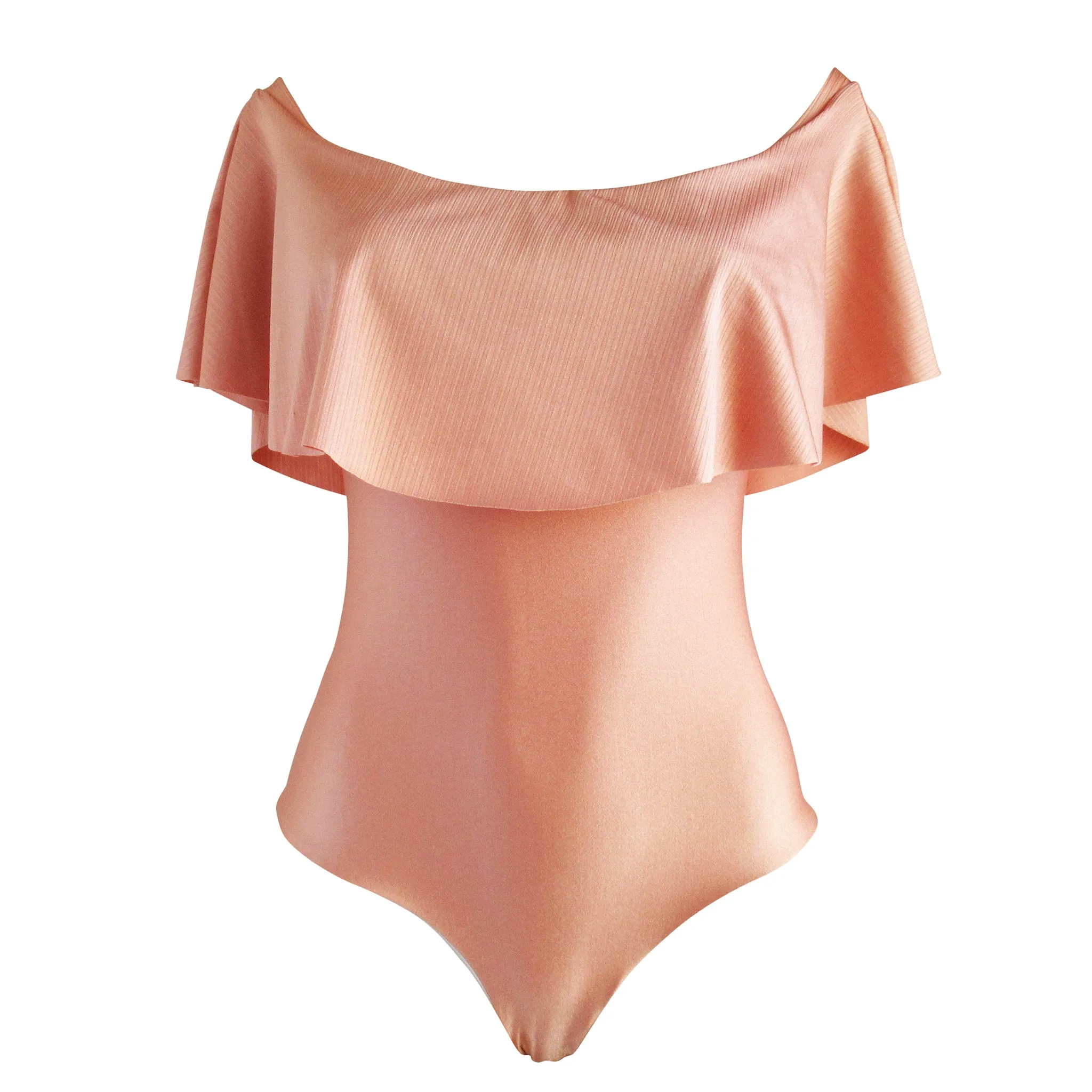 La Sirene Taty Betyn Salmon Off the Shoulder One Piece