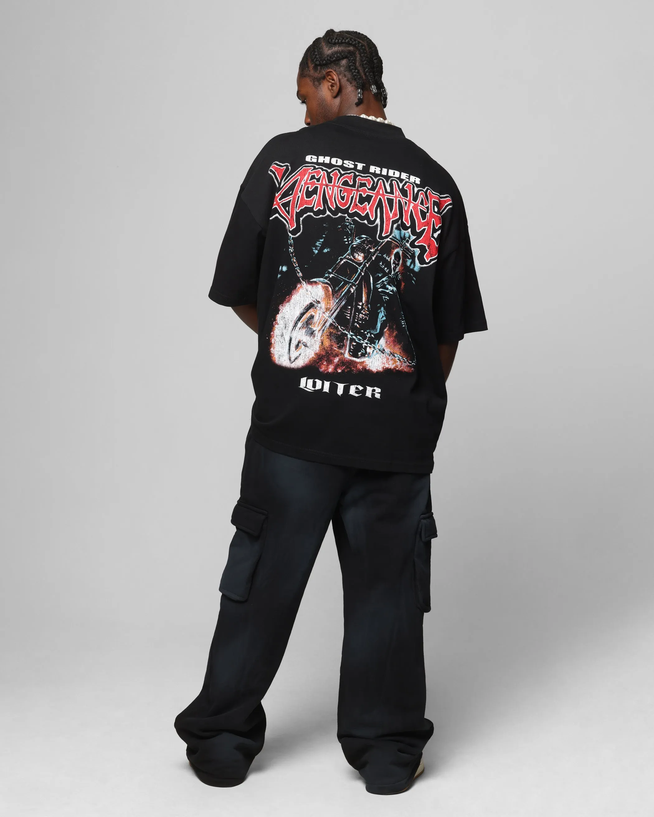 Loiter Marvel Ghost Rider Mock Neck T-Shirt Black