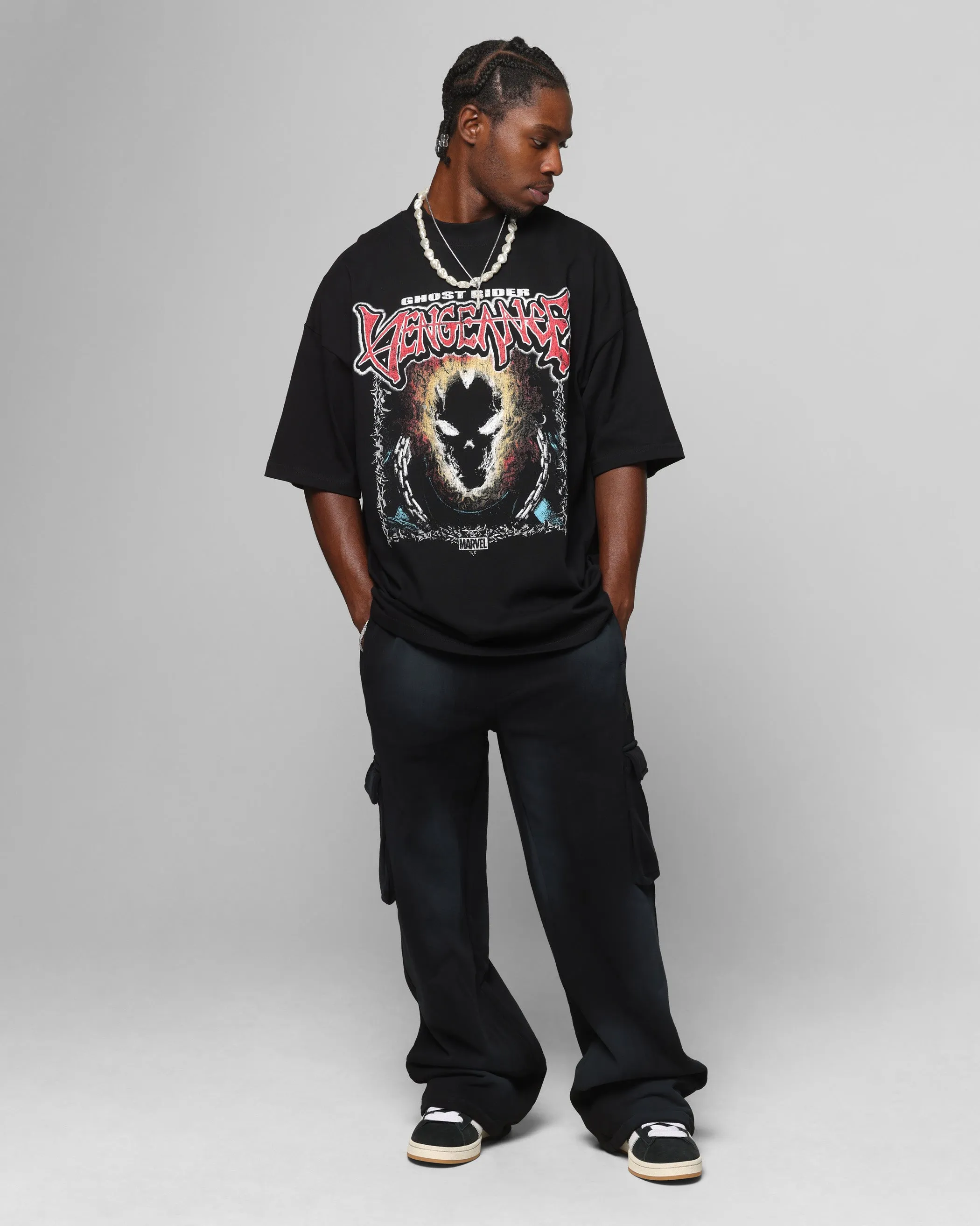 Loiter Marvel Ghost Rider Mock Neck T-Shirt Black