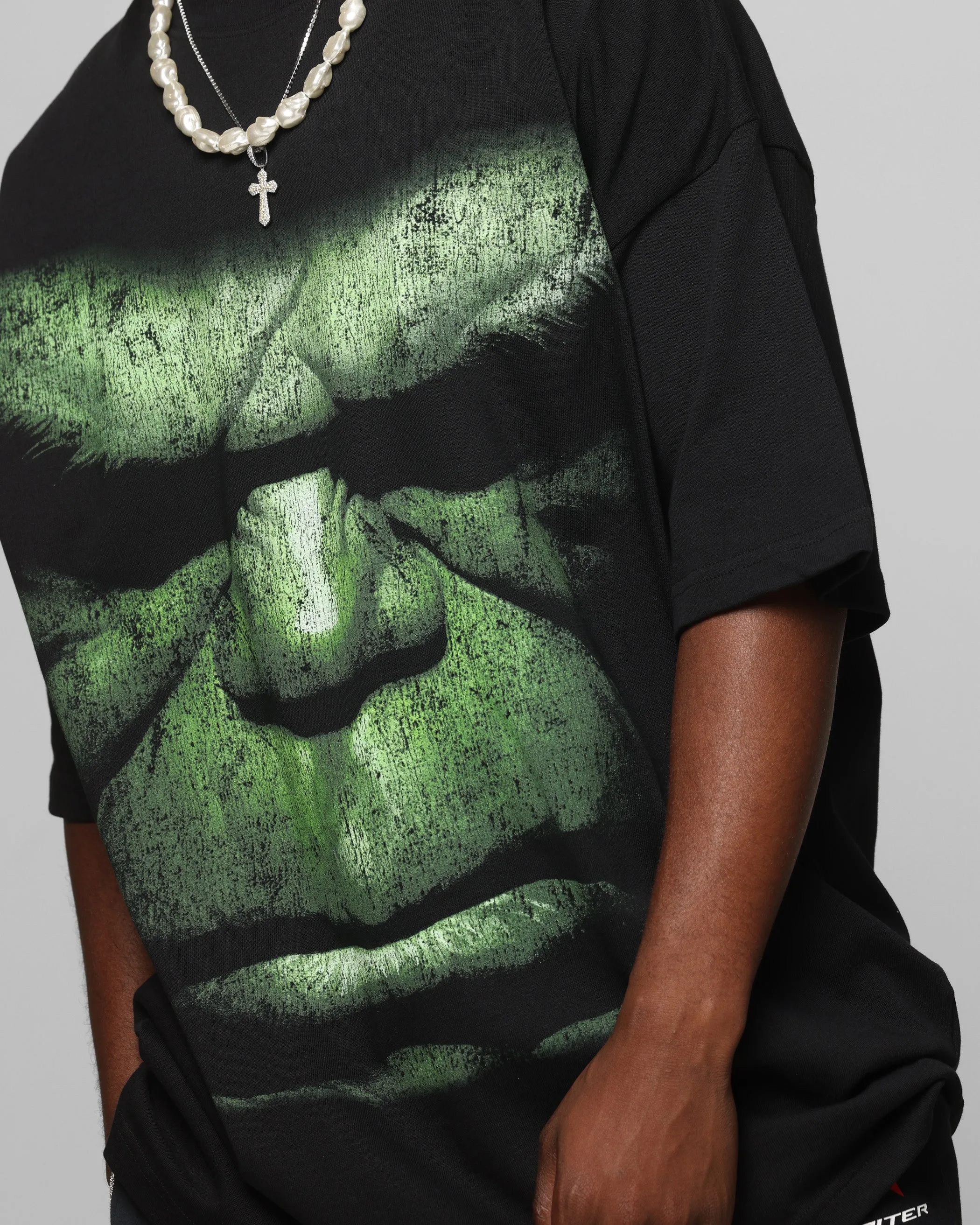 Loiter Marvel Hulk Mock Neck T-Shirt Black