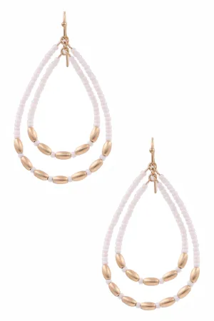 Metal/seed bead teardrop earrings