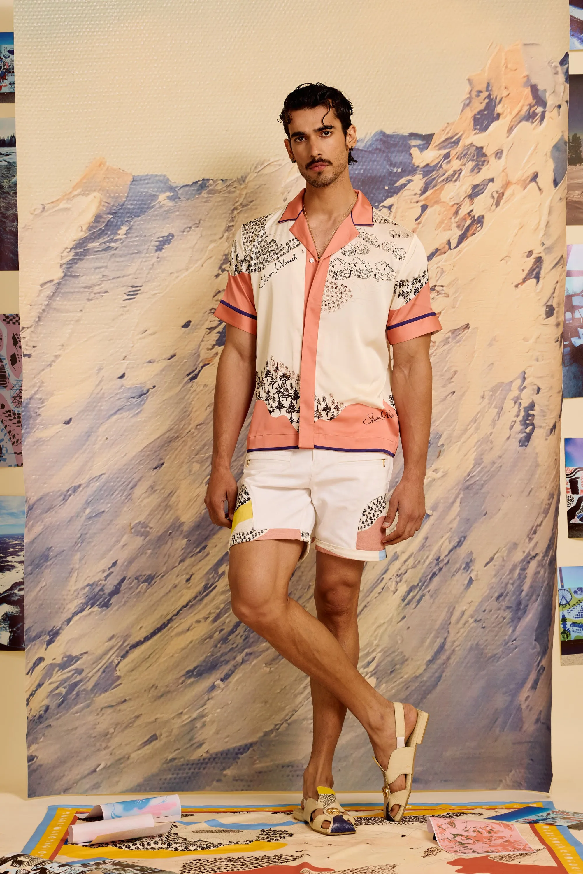Salmon Levi Silk Summer Shirt