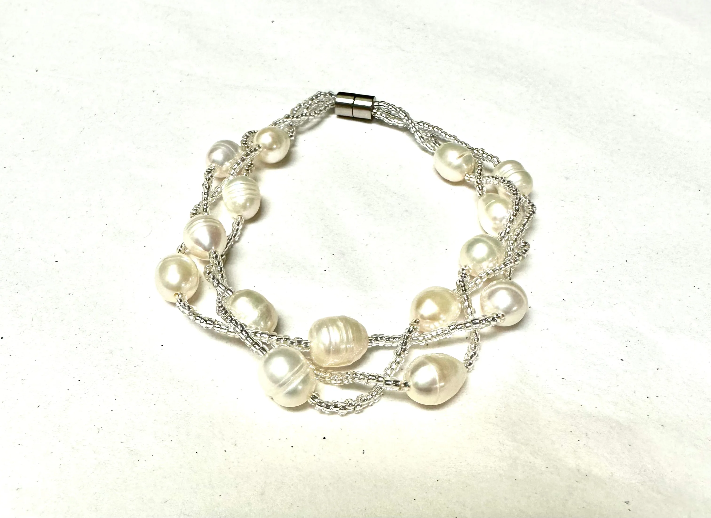 Seed Bead and Pearl Bracelet